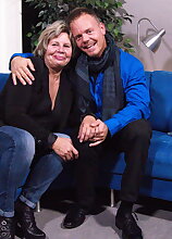 Naughty German grandma fucking and sucking her younger lover