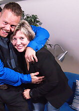 Naughty German grandma fucking and sucking her younger lover