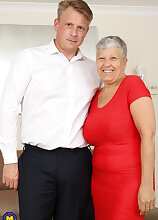 Mature British lady fucking on the couch