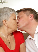 Mature British lady fucking on the couch