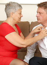 Mature British lady fucking on the couch