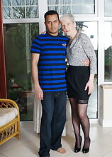 Horny mature slut fucking and sucking her toy boy