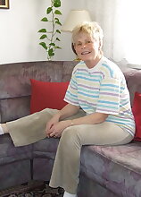 naughty older lady showing off her naked body