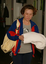 Mature ladies unwinding in an all female sauna