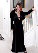 Petite and elegant Sky Rodgers from AllOver30 slips off her hot dress