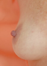 New mature model Leny from AllOver30 strips and tugs at her pussy
