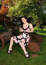 38 year old hottie RayVeness from AllOver30 spreads at the farm