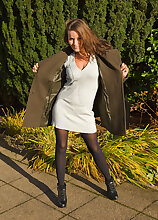 Smoking hot Marlyn spreading her 41 year old legs inside and outdoors