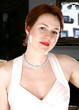 30 year old redheaded Vada from AllOver30 spreads her legs wide