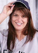 Brunette MILF Alex from AllOver30 poses and spreads after sports