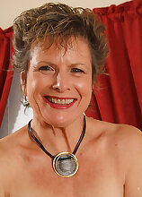 Hot bodied MILF Judy spreads herself wide on the pool table