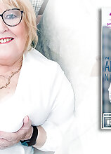 74 year old masturbating, huge tits granny Alicia Noble climaxes when she's alone and horny!
