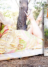 Diana is a hot blonde MILF that loves masturbating in the forest and get her shaved pussy wet
