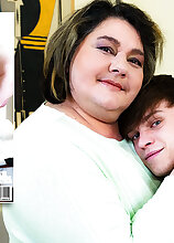 Hairy big breasted BBW stepmom Edina gets fucked, licked and asslicked by her toyboy stepson