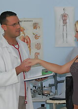 Blonde mom Kathy Sweet visits the doctor and leaves with a wet pussy!