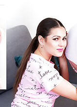Hot teen Serina Gomez has a pussylicking afternoon with her curvy big breasted stepmom Catherine Can