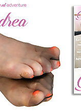 Footfetish MILF Andrea V. gets really turned on by playing with her feet