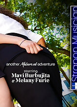 Spanish MILF Mavi Burbujita does hot young skinny French Melany Furie with a strapon