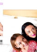 MILF Gina Monelli, Hot granny Melissa Johnson and young babe Zuzu Sweet get into a lesbian threesome
