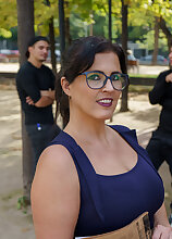 An anal threesome office fuck with thick and curvy MILF Monste Swinger