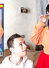 Naughty MILF Jordan Perry cosplayed as Velma for her stepson