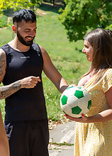 Big breasted MILF Susi is getting a foursome with three younger guys