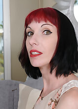 Sexy slender Alyce Porter looks tight as a drum as she gets naked indoors