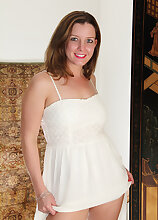 30 year old Sally Jones showing off her mature shave pussy in here