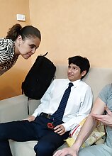 21 year old toyboy get's seduced by his friend's 42 year old cock hungry stepmom Paula Milf!