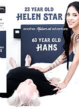 23 year old Helen Star rides her pussy over her 63 year old step-grandpa's mouth