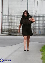 Curvy big breasted pierced MILF Ela shows all during our naughty interview with us