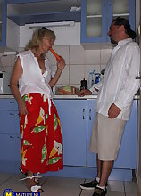 Lucky to fuck my skinny 68 year old granny landlord Eleanor in her house when her husband just left