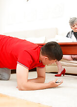 Hairy and curvy granny Sisi gets seduced and fucked by her horny stepgrandson