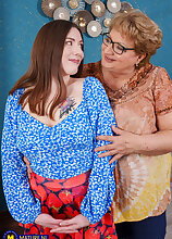 Mature.nl - Hot teeny Aleya Sun gets her stepgrandma Babet's big ass on her face to eat out!