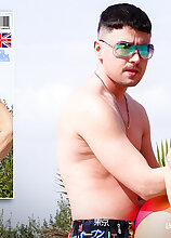 Mature.nl - Poolside Seduction! Granny Linda Seduces the young Poolboy!