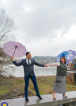 Naughty mom Olga gets fucked hard in her ass